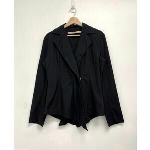 Cynthia Ashby Lagenlook Asymmetrical Linen-Blend Lightweight Jacket - Small